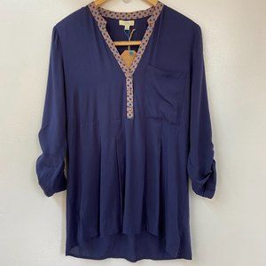 NWT Kori America Blue Long Sleeve Top - Size S